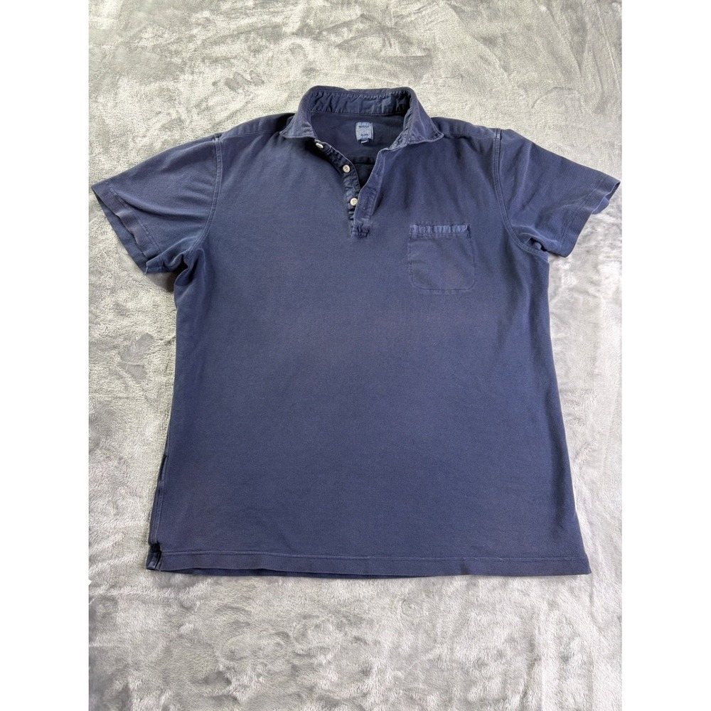 Boggi Milano Easy Formal Italian Style Men's Polo XL Blue Three-button Placket